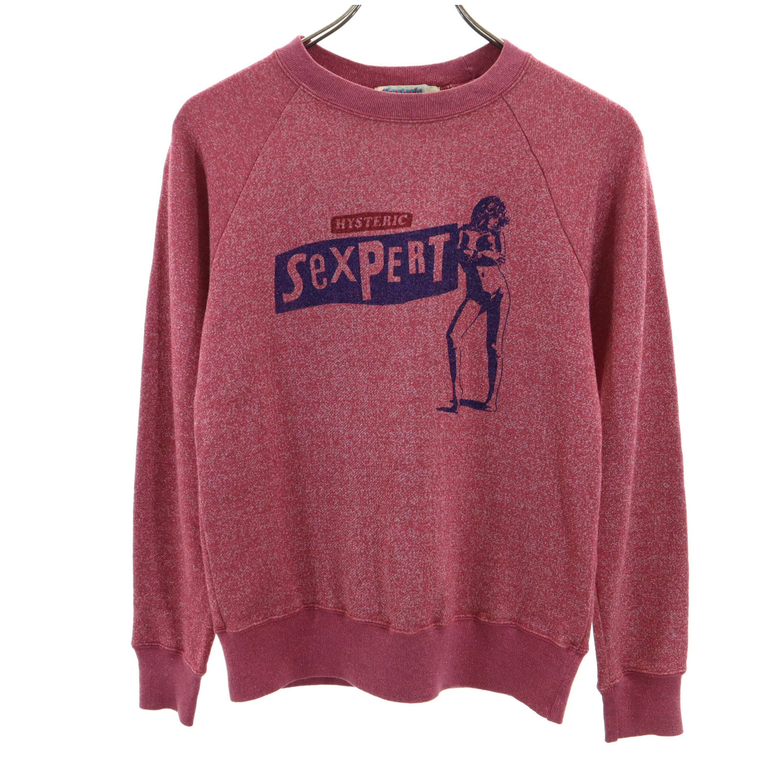 HYSTERIC ヒステリック 日本製 プリント 長袖 トレーナー F ピンク レディース