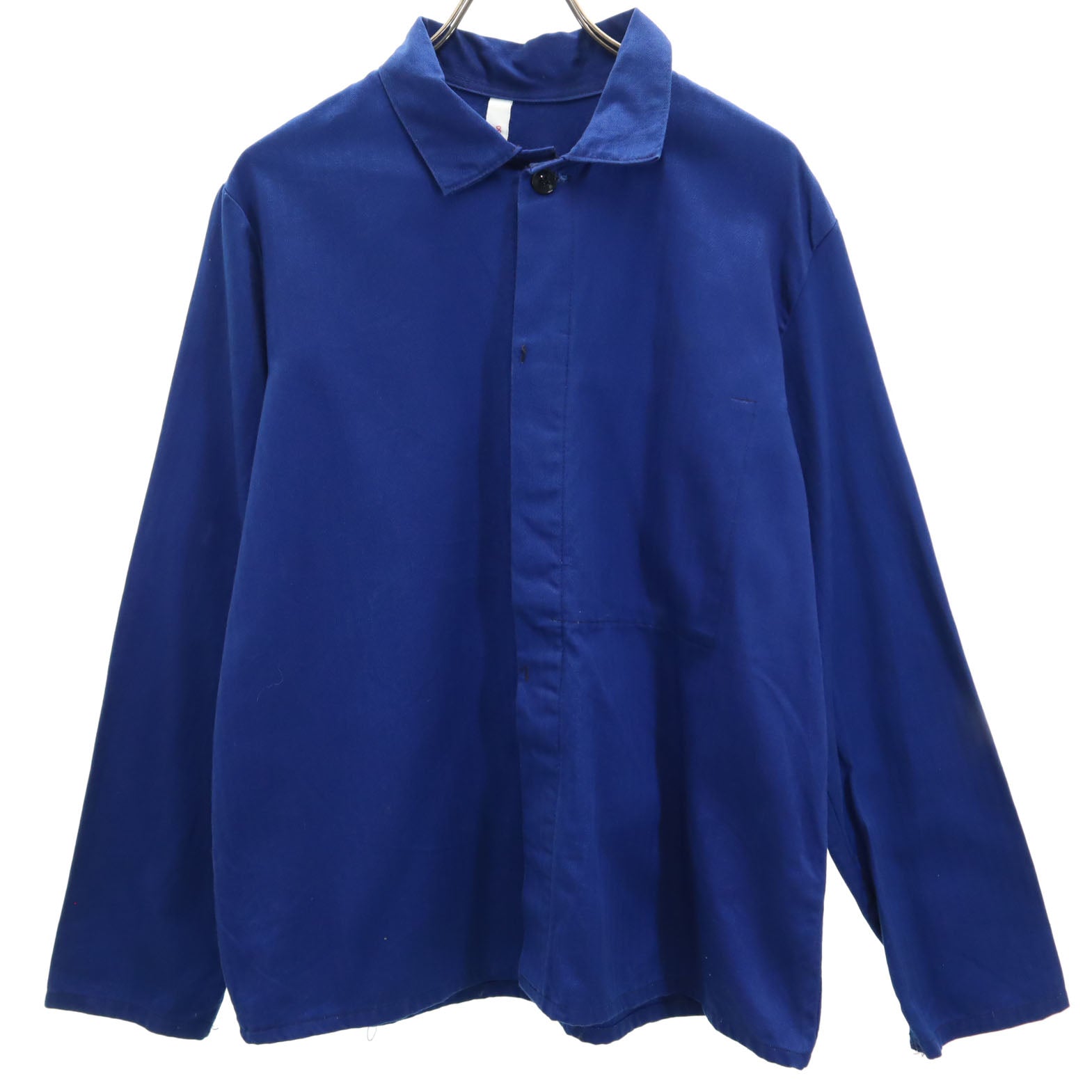 EURO WORK ユーロワーク 70s 80s ヴィンテージ ヘリンボーン 長袖 シャツ 50 ブルー メンズ