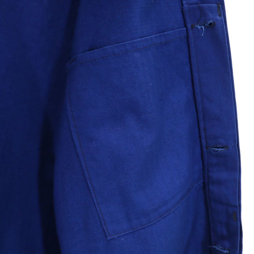 EURO WORK ユーロワーク 70s 80s ヴィンテージ ヘリンボーン 長袖 シャツ 50 ブルー メンズ