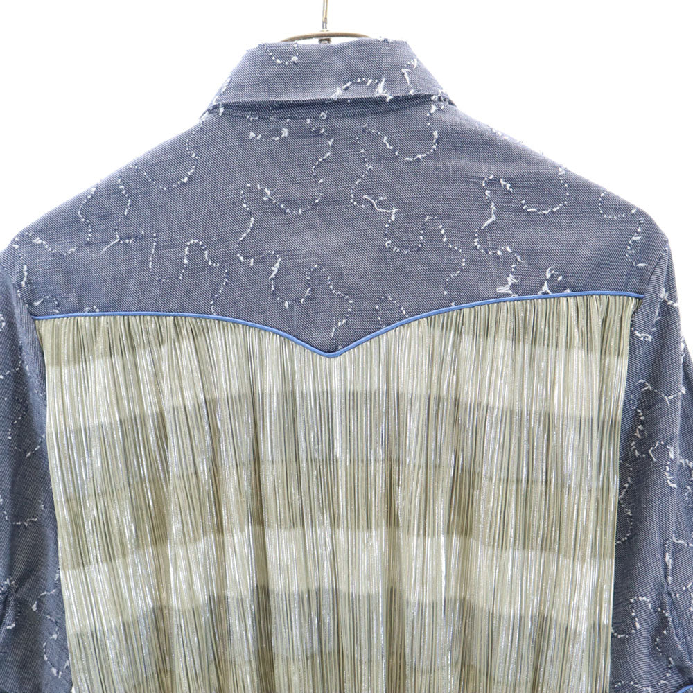 ブランドユニーク 7分袖 シャツ ブルー系 レディース