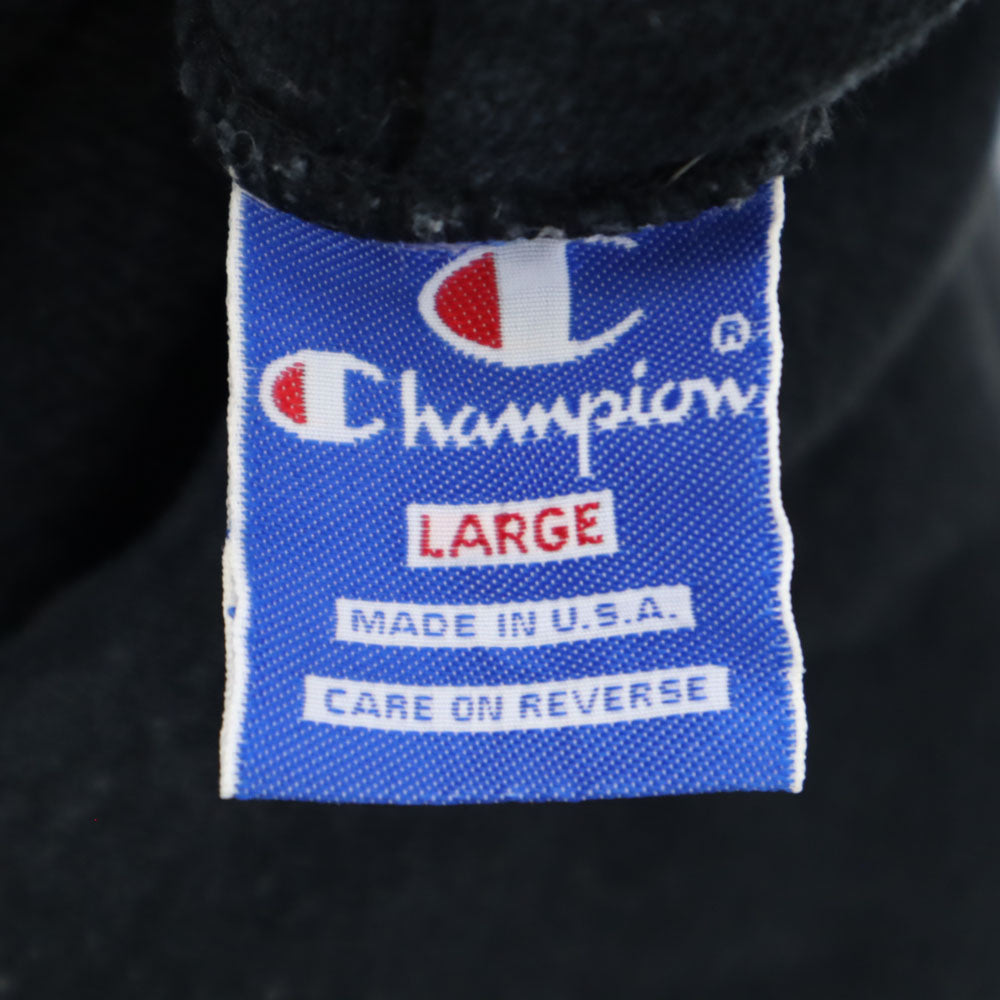 チャンピオン 90s USA製 オールド 青タグ 長袖 スウェットパーカー L ブラック Champion メンズ