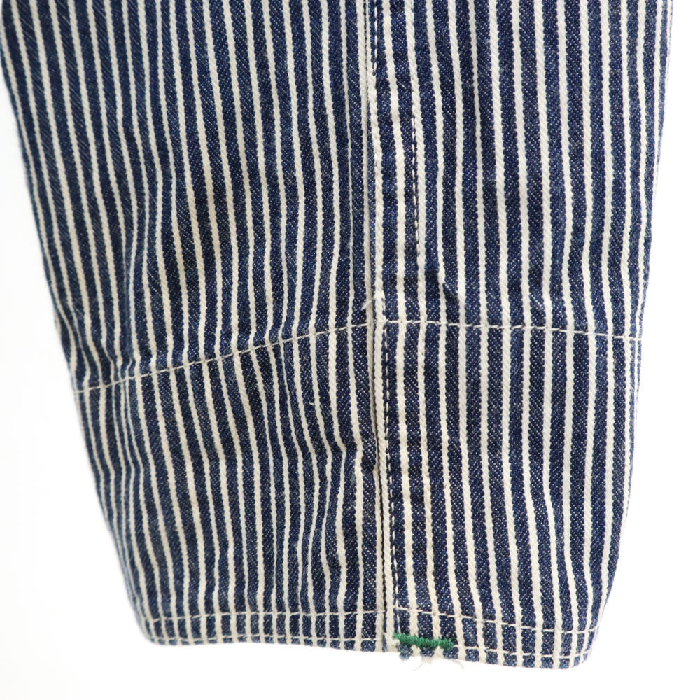 ササフラス 日本製 ヒッコリーストライプ柄 カバーオール S ネイビー 他 SASAFRAS ジャケット メンズ