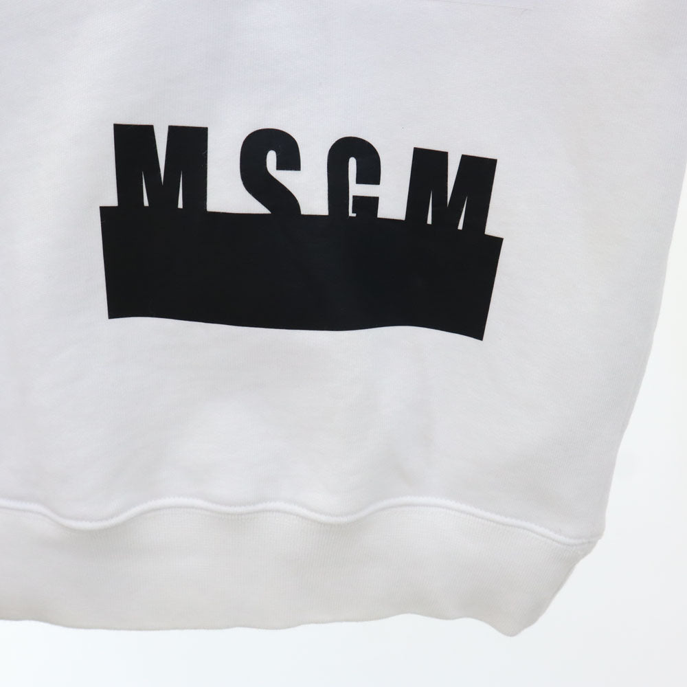 MSGM エムエスジーエム 長袖 スウェットパーカー S ホワイト 裏起毛 メンズ