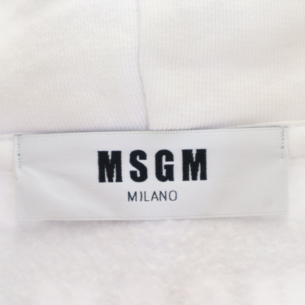 MSGM エムエスジーエム 長袖 スウェットパーカー S ホワイト 裏起毛 メンズ