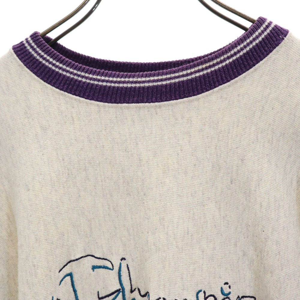 Champion チャンピオン 90s USA製 刺繍タグ NBA 長袖 リバースウィーブ スウェット トレーナー L アイボリー系 裏起毛 メンズ