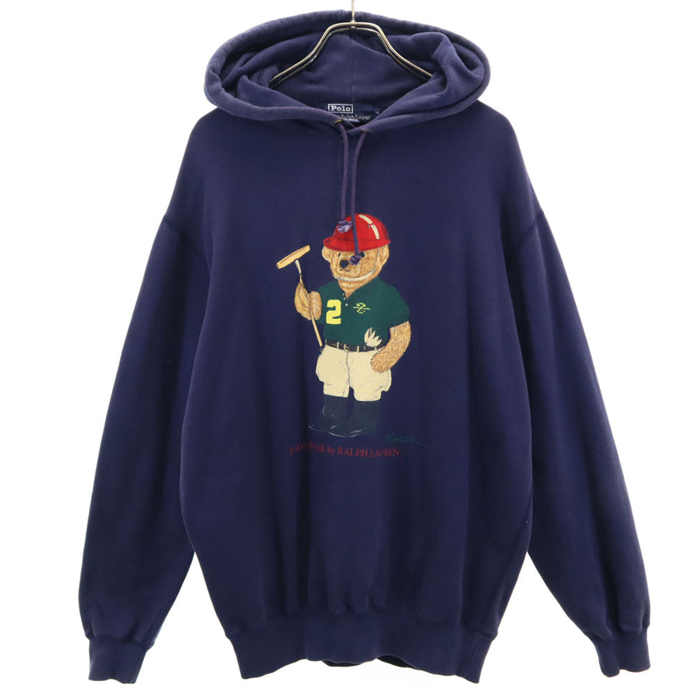 Polo by Ralph Lauren ポロバイラルフローレン 90s ポロベア オールド ポロベア 長袖 スウェットパーカー M ネイビー 裏起毛 メンズ