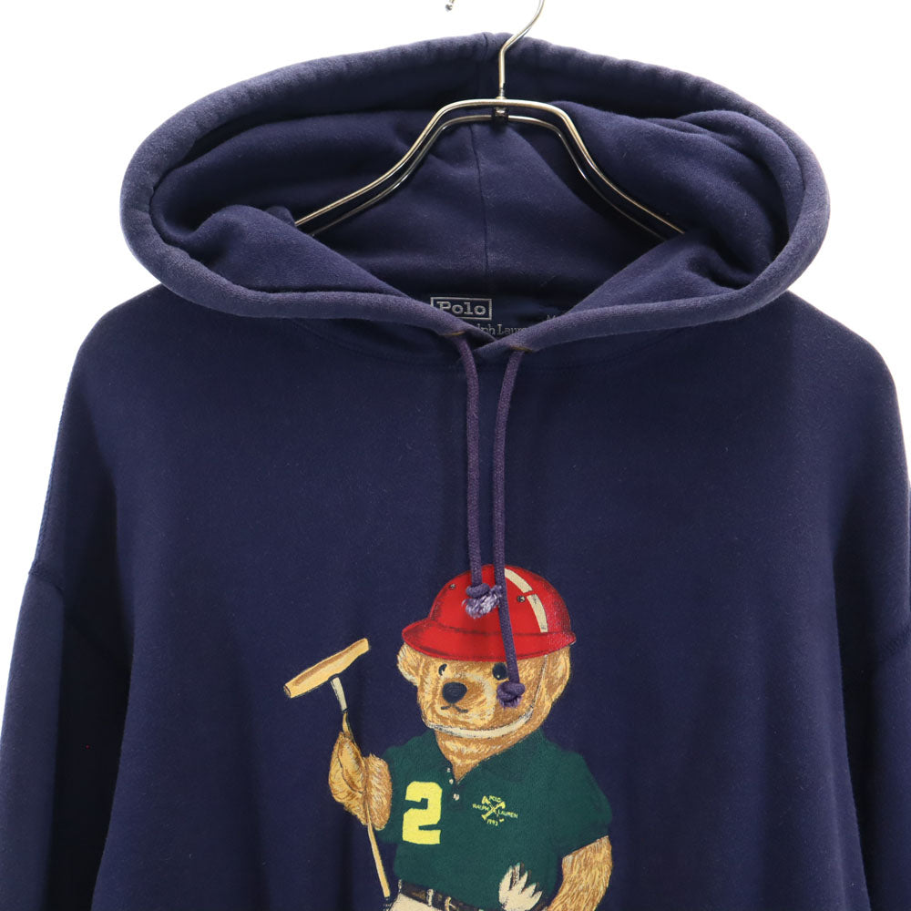 Polo by Ralph Lauren ポロバイラルフローレン 90s ポロベア オールド ポロベア 長袖 スウェットパーカー M ネイビー 裏起毛 メンズ
