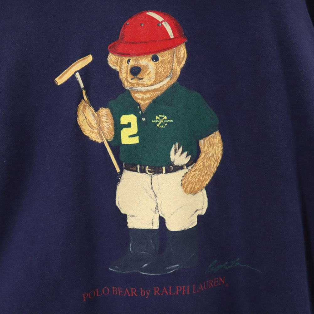 Polo by Ralph Lauren ポロバイラルフローレン 90s ポロベア オールド ポロベア 長袖 スウェットパーカー M ネイビー 裏起毛 メンズ