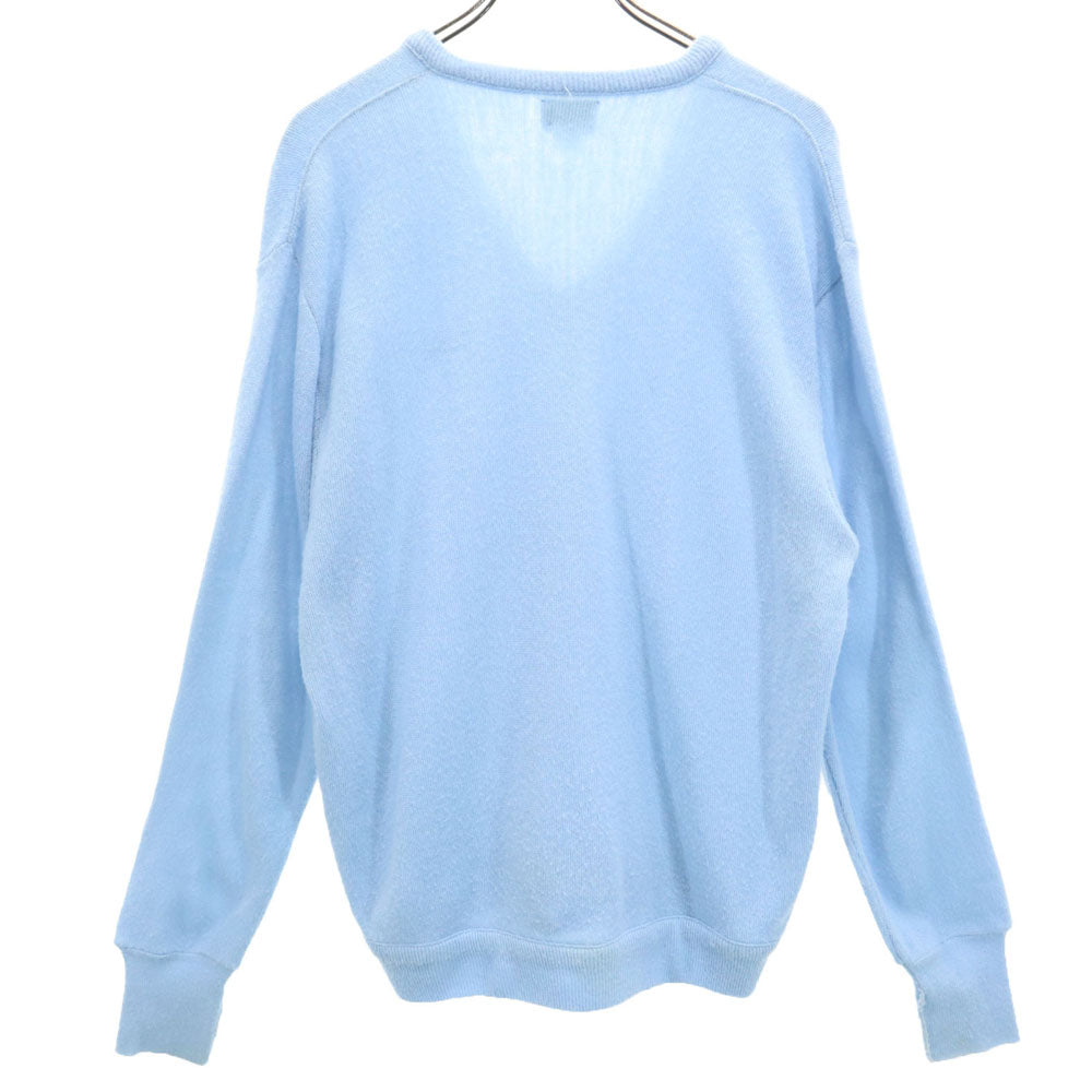 IZOD LACOSTE アイゾットラコステ 90s USA製 オールド 長袖 Vネック アクリル セーター L 水色 ニット メンズ