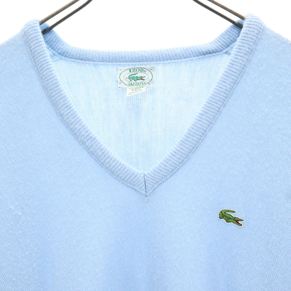 IZOD LACOSTE アイゾットラコステ 90s USA製 オールド 長袖 Vネック アクリル セーター L 水色 ニット メンズ