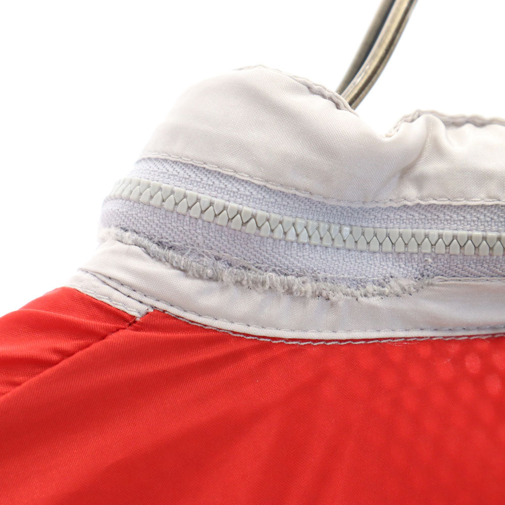 adidas アディダス 80s ヴィンテージ 万国旗タグ トレフォイルロゴプリント ナイロンジャケット S グレー×レッド 裏メッシュ メンズ