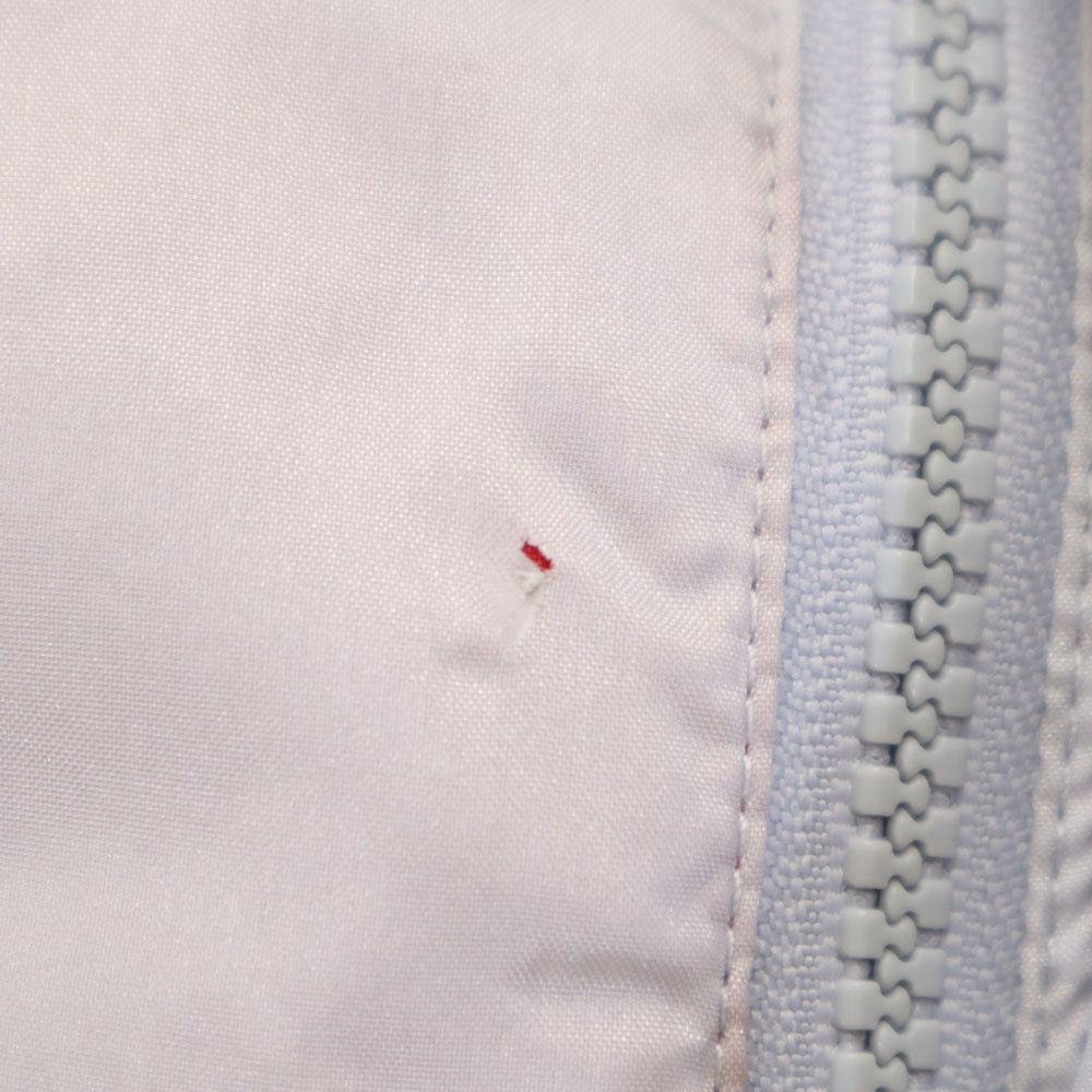 adidas アディダス 80s ヴィンテージ 万国旗タグ トレフォイルロゴプリント ナイロンジャケット S グレー×レッド 裏メッシュ メンズ