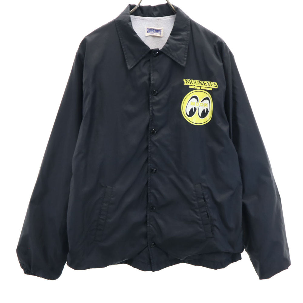 ユナイテッドスポーツ 90s USA製 オールド バックプリント ムーンアイズ コーチジャケット M ブラック United Sports MOONEYES メンズ