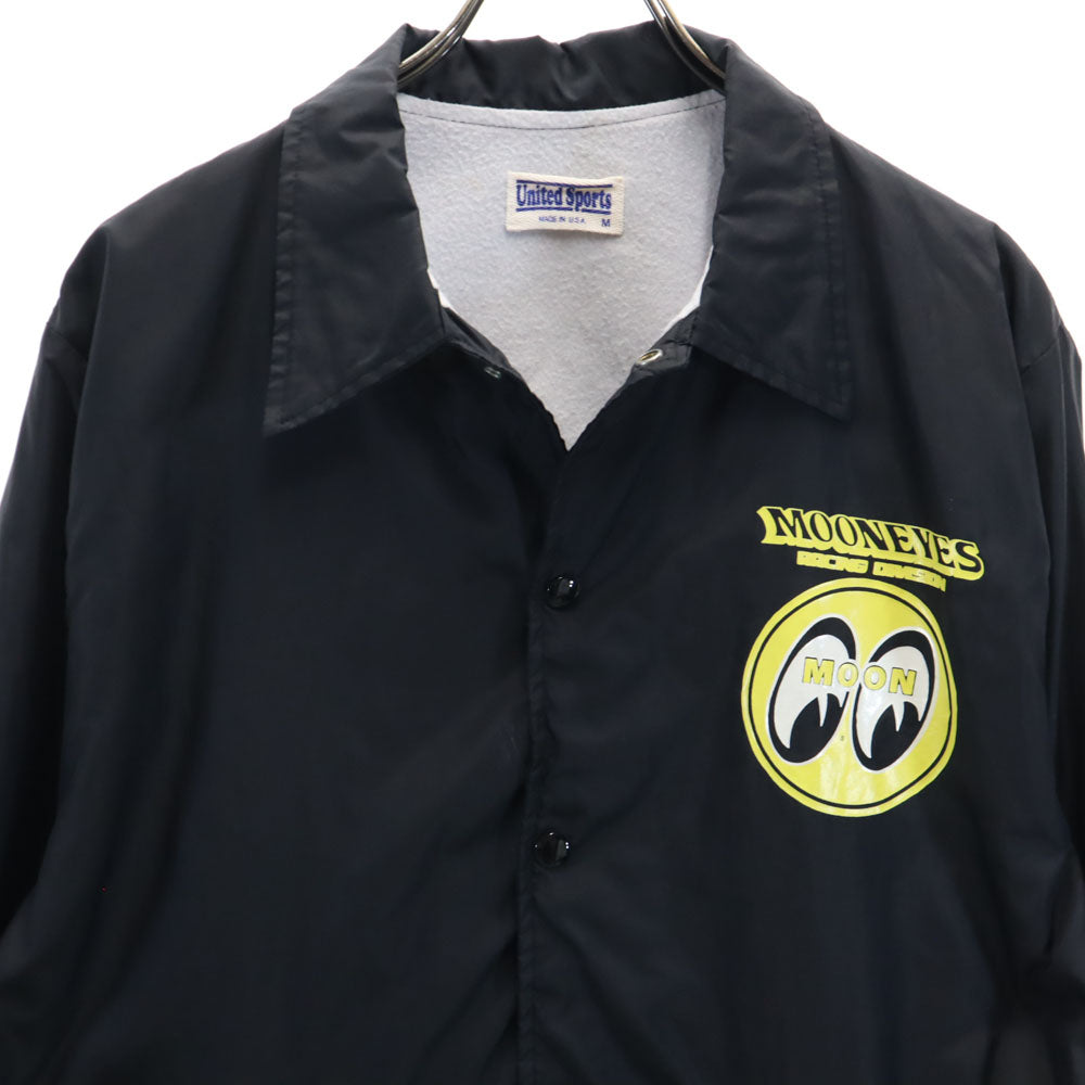 ユナイテッドスポーツ 90s USA製 オールド バックプリント ムーンアイズ コーチジャケット M ブラック United Sports MOONEYES メンズ