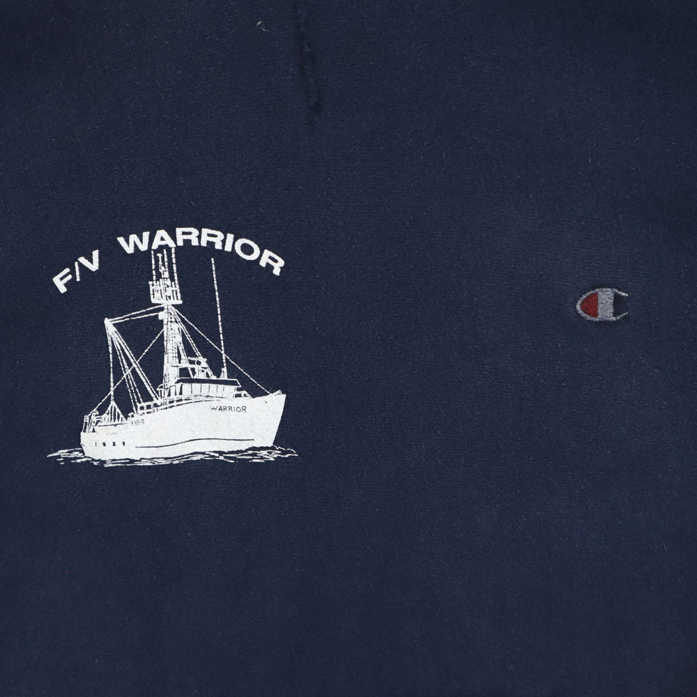 チャンピオン 90s リバースウィーブ USA製 刺繍タグ オールド 長袖 スウェットパーカー XL ネイビー Champion プルオーバー 裏起毛 メンズ