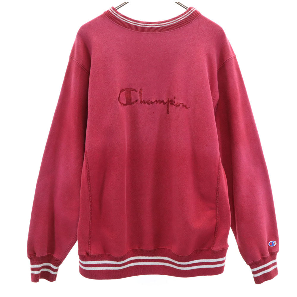 Champion チャンピオン 90s リバースウィーブ USA製 刺繍タグ オールド 長袖 スウェット トレーナー L 赤 裏起毛 メンズ
