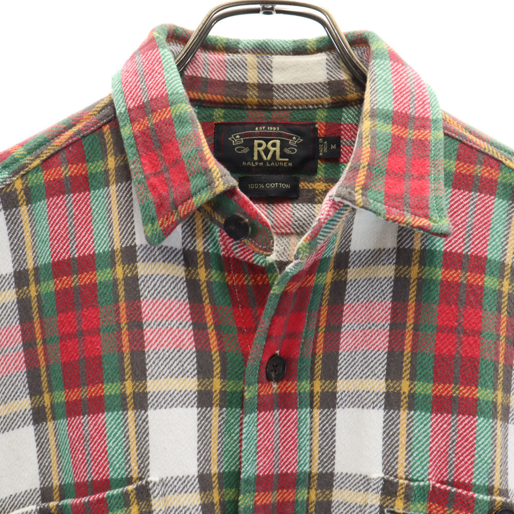 RRL インパクト21社製 チェック柄 長袖 シャツ M 赤系 ダブルアールエル RALPH LAUREN メンズ