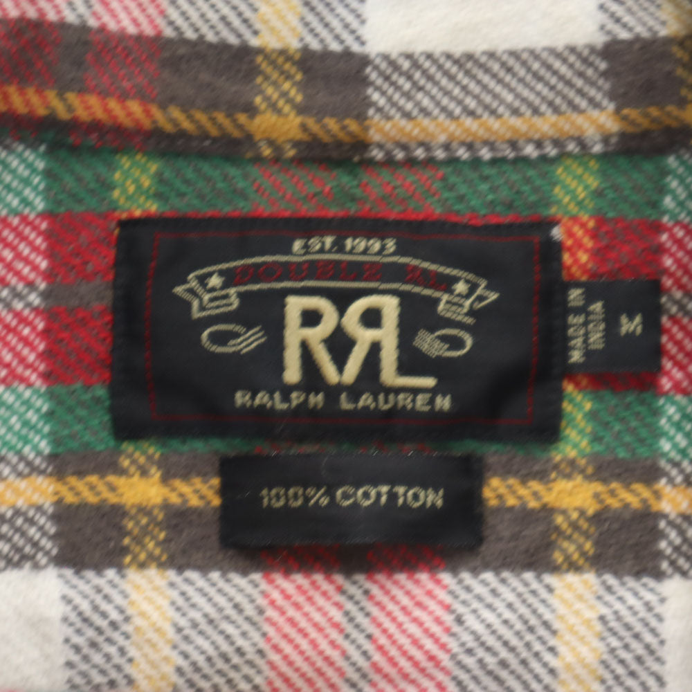 RRL インパクト21社製 チェック柄 長袖 シャツ M 赤系 ダブルアールエル RALPH LAUREN メンズ