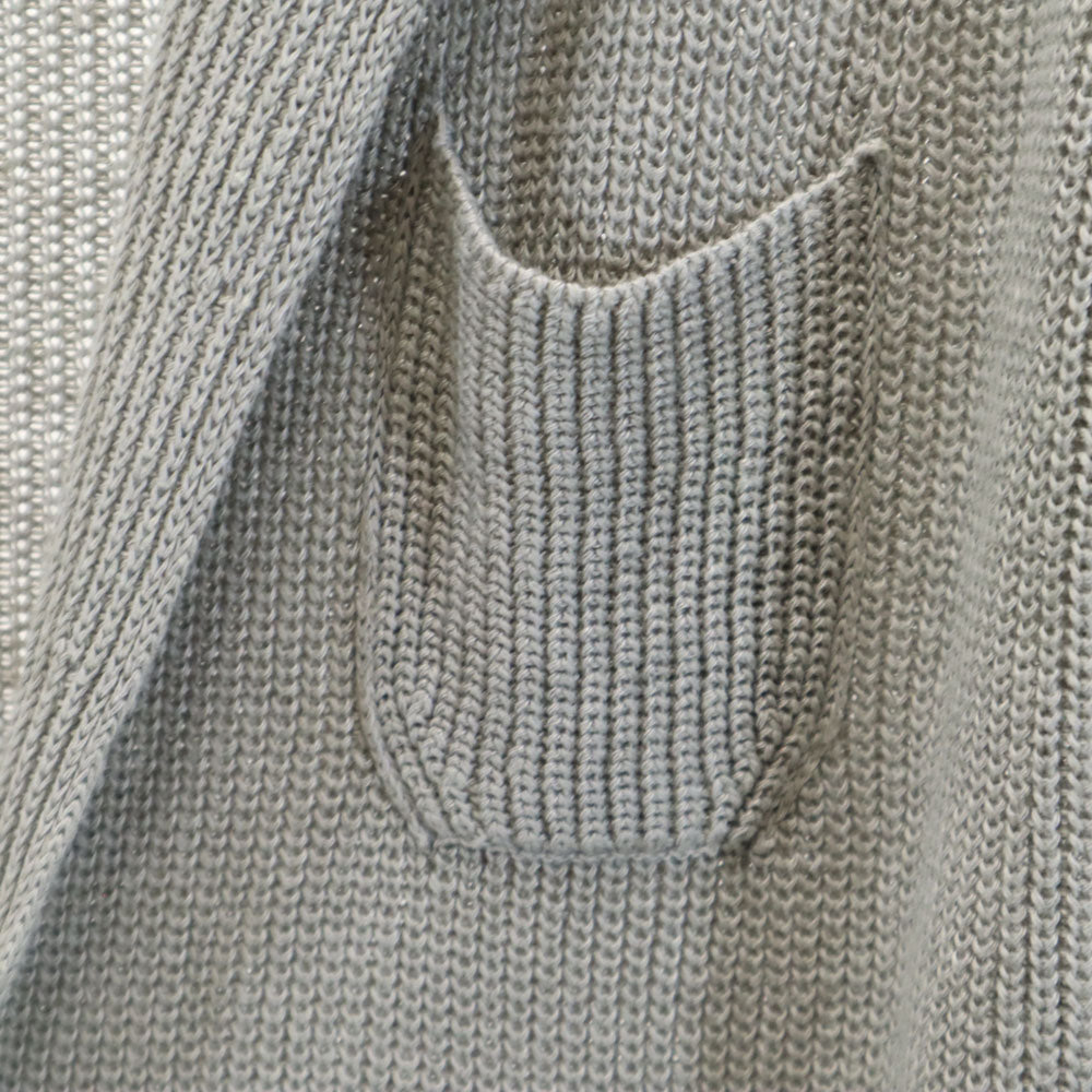 ROBERTO COLLINA ロベルトコリーナ イタリア製 リネン 長袖 ニットカーディガン 52 グレー メンズ