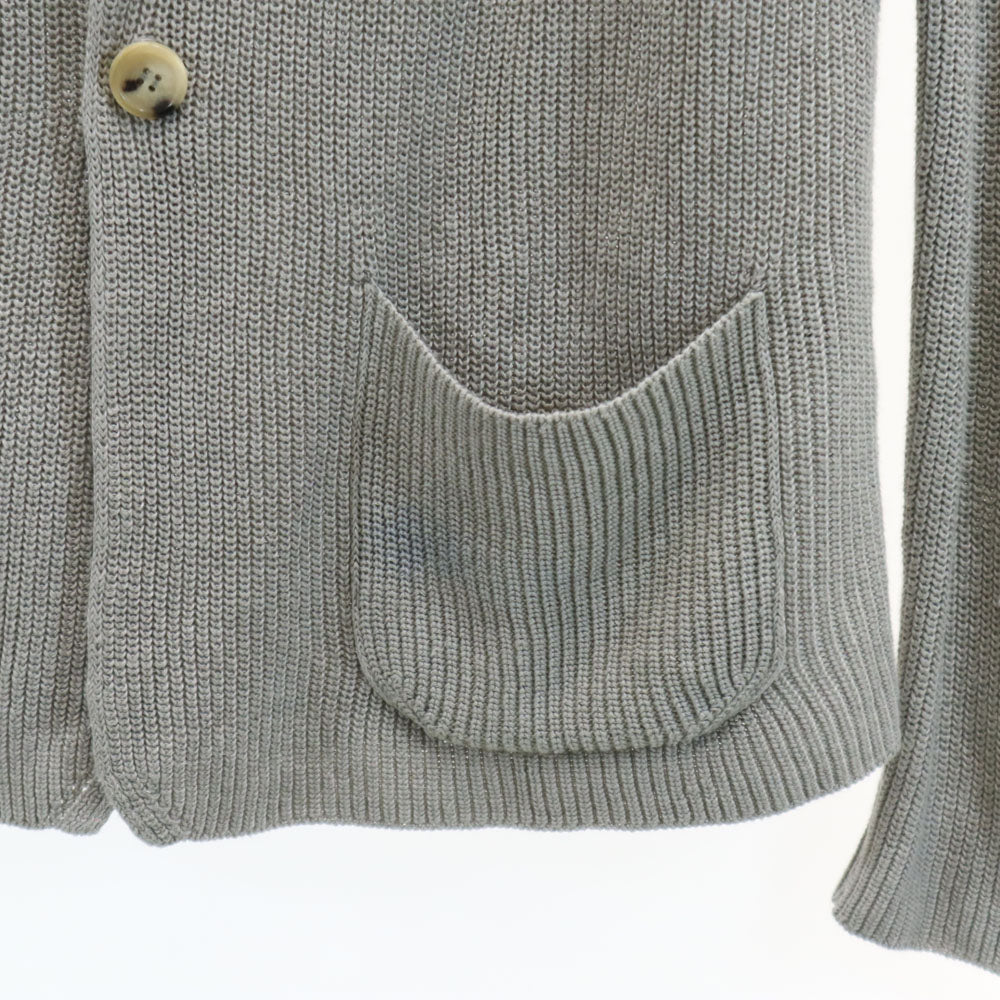 ROBERTO COLLINA ロベルトコリーナ イタリア製 リネン 長袖 ニットカーディガン 52 グレー メンズ