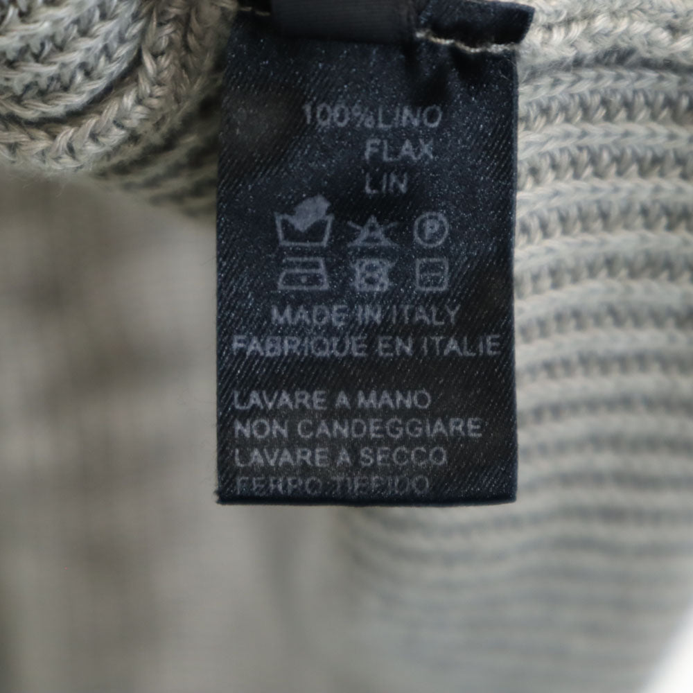 ROBERTO COLLINA ロベルトコリーナ イタリア製 リネン 長袖 ニットカーディガン 52 グレー メンズ