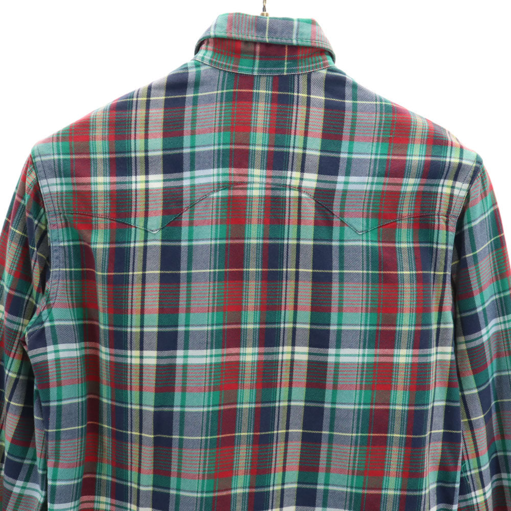 RRL ダブルアールエル チェック柄 長袖 ウエスタンシャツ 2 グリーン 他 RALPH LAUREN ラルフローレン レディース