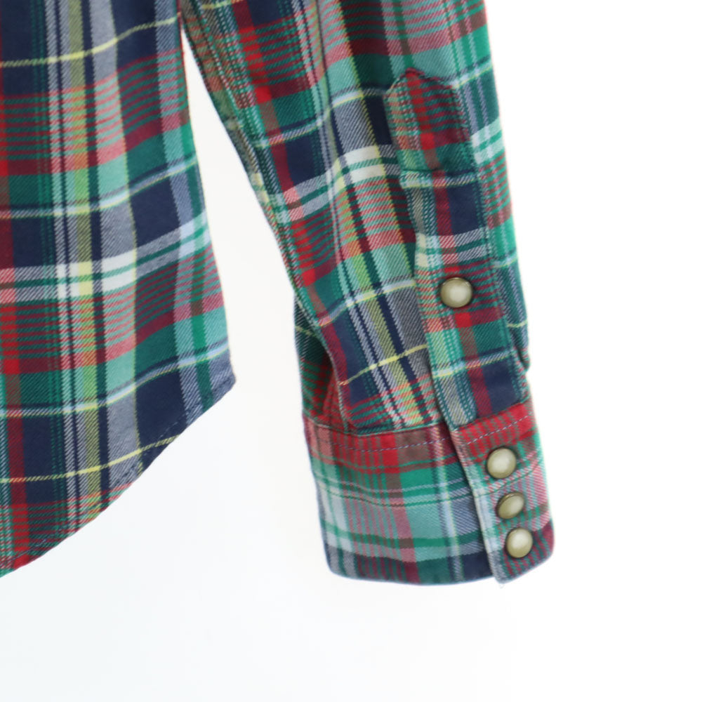 RRL ダブルアールエル チェック柄 長袖 ウエスタンシャツ 2 グリーン 他 RALPH LAUREN ラルフローレン レディース