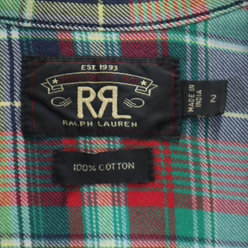 RRL ダブルアールエル チェック柄 長袖 ウエスタンシャツ 2 グリーン 他 RALPH LAUREN ラルフローレン レディース