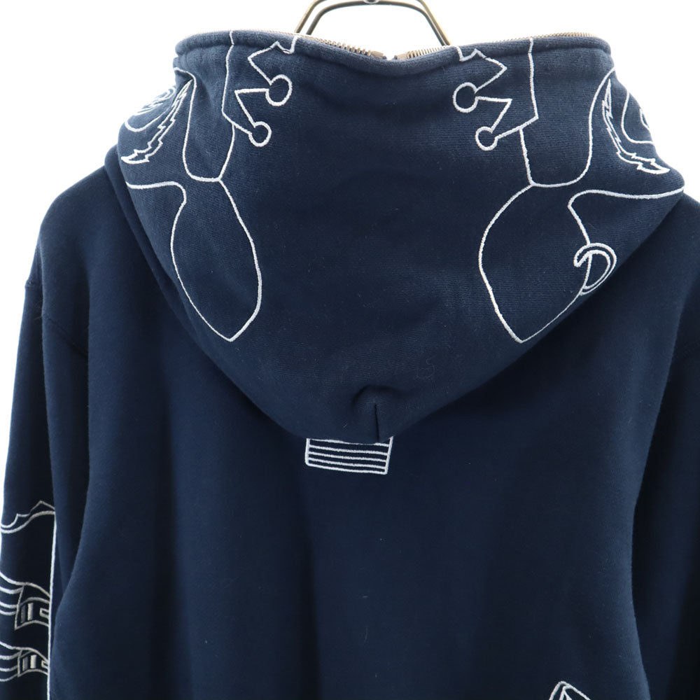 A BATHING APE アベイシングエイプ 日本製 長袖 スウェット ジップパーカー S ネイビー メンズ