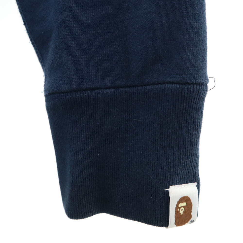 A BATHING APE アベイシングエイプ 日本製 長袖 スウェット ジップパーカー S ネイビー メンズ