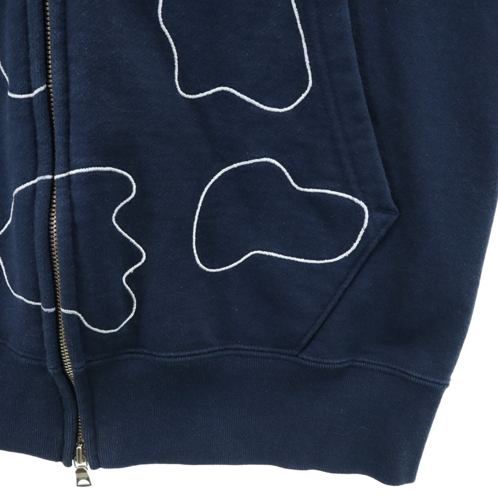 A BATHING APE アベイシングエイプ 日本製 長袖 スウェット ジップパーカー S ネイビー メンズ