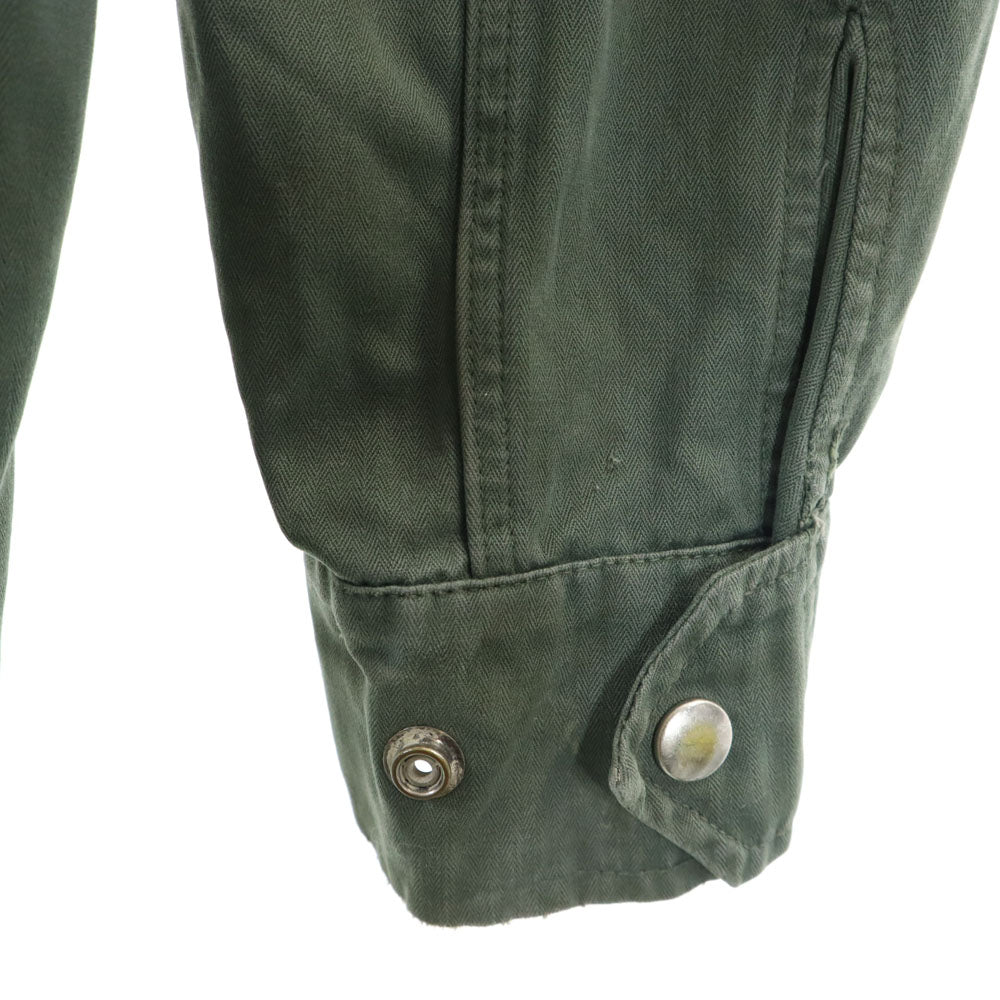 FRENCH ARMY フランス軍 70s ヴィンテージ ミリタリージャケット 92LGM カーキ フィールド ヘリンボーンツイル メンズ