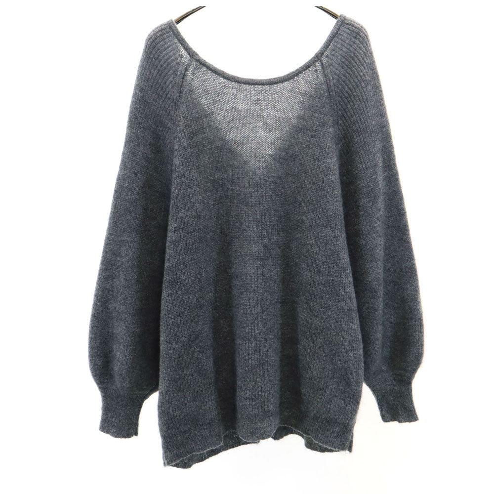 バーバリーブルーレーベル 三陽商会 長袖 Vネック ニットカーディガン 38 グレー BURBERRY BLUE LABEL レディース