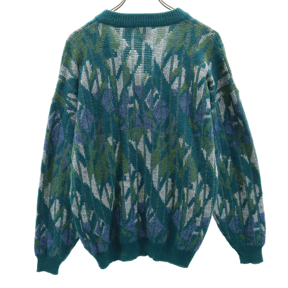 ニュークラブ 80s 90s オールド 長袖 Vネック セーター 4 グリーン系 ニット メンズ