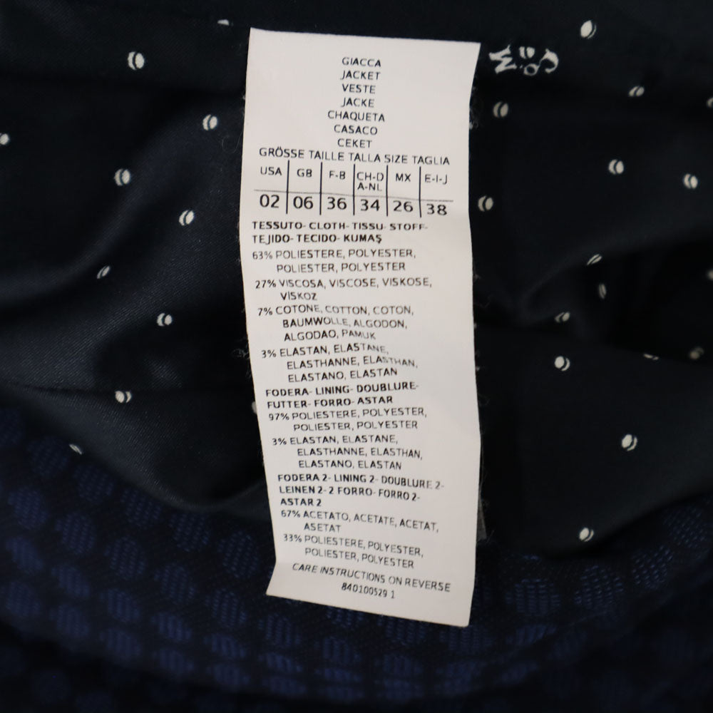 マックスアンドコー 総柄 テーラードジャケット 38 ネイビー MAX&CO ブレザー レディース