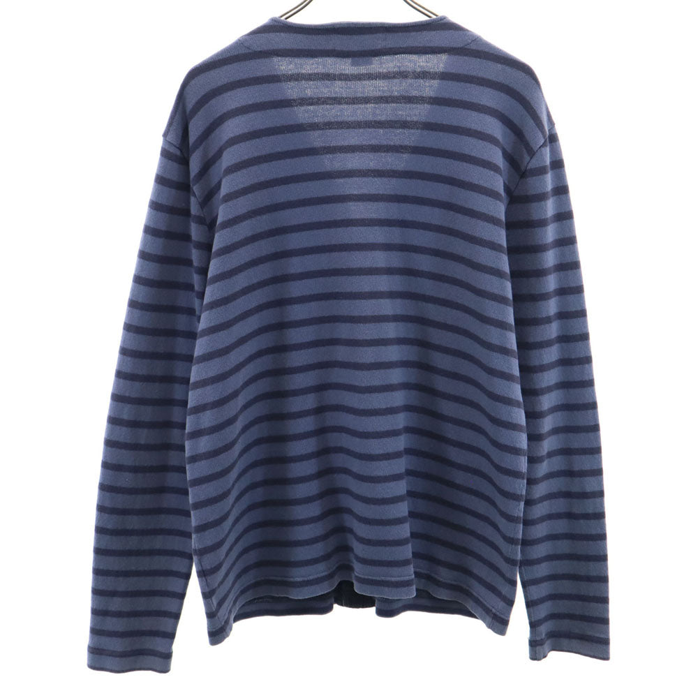 RRL ボーダー柄 長袖 コットンニット Vネック カーディガン M ブルー系 ダブルアールエル RALPH LAUREN レディース