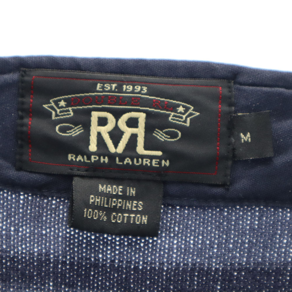 RRL ボーダー柄 長袖 コットンニット Vネック カーディガン M ブルー系 ダブルアールエル RALPH LAUREN レディース