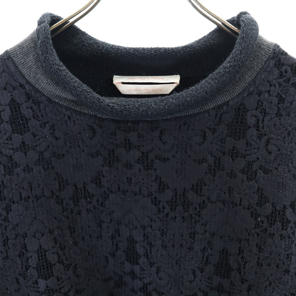 SEE BY CHLOE シーバイクロエ 長袖 コットンニット セーター XS グレー×ネイビー レディース