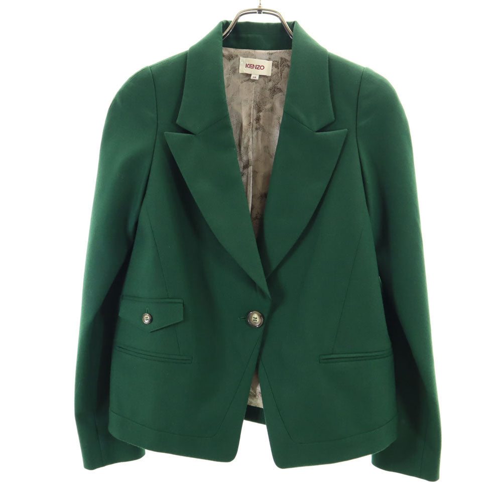ケンゾー ウール テーラードジャケット 38 グリーン KENZO ブレザー レディース