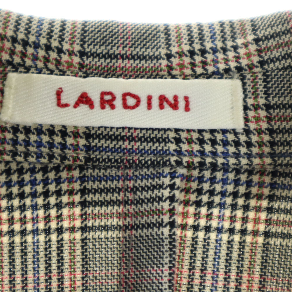 ラルディーニ イタリア製 グレンチェック テーラードジャケット 42 グレー LARDINI ブレザー レディース
