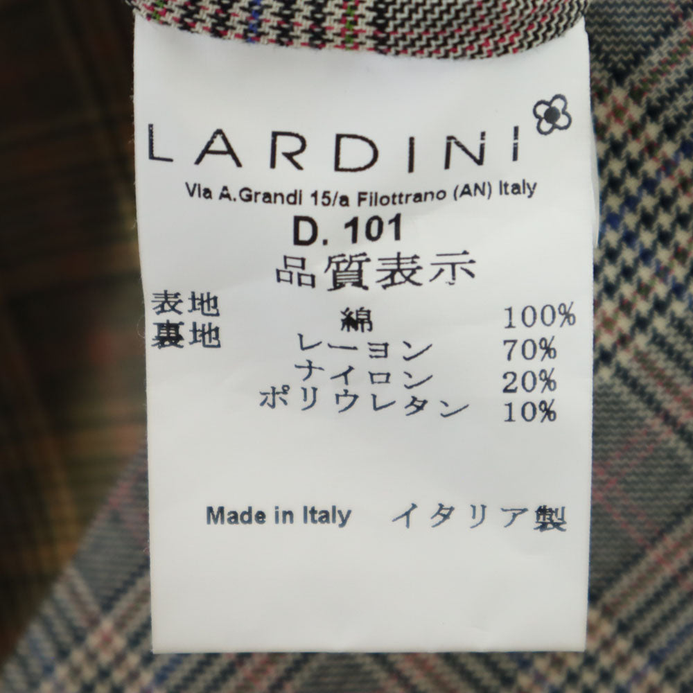 ラルディーニ イタリア製 グレンチェック テーラードジャケット 42 グレー LARDINI ブレザー レディース