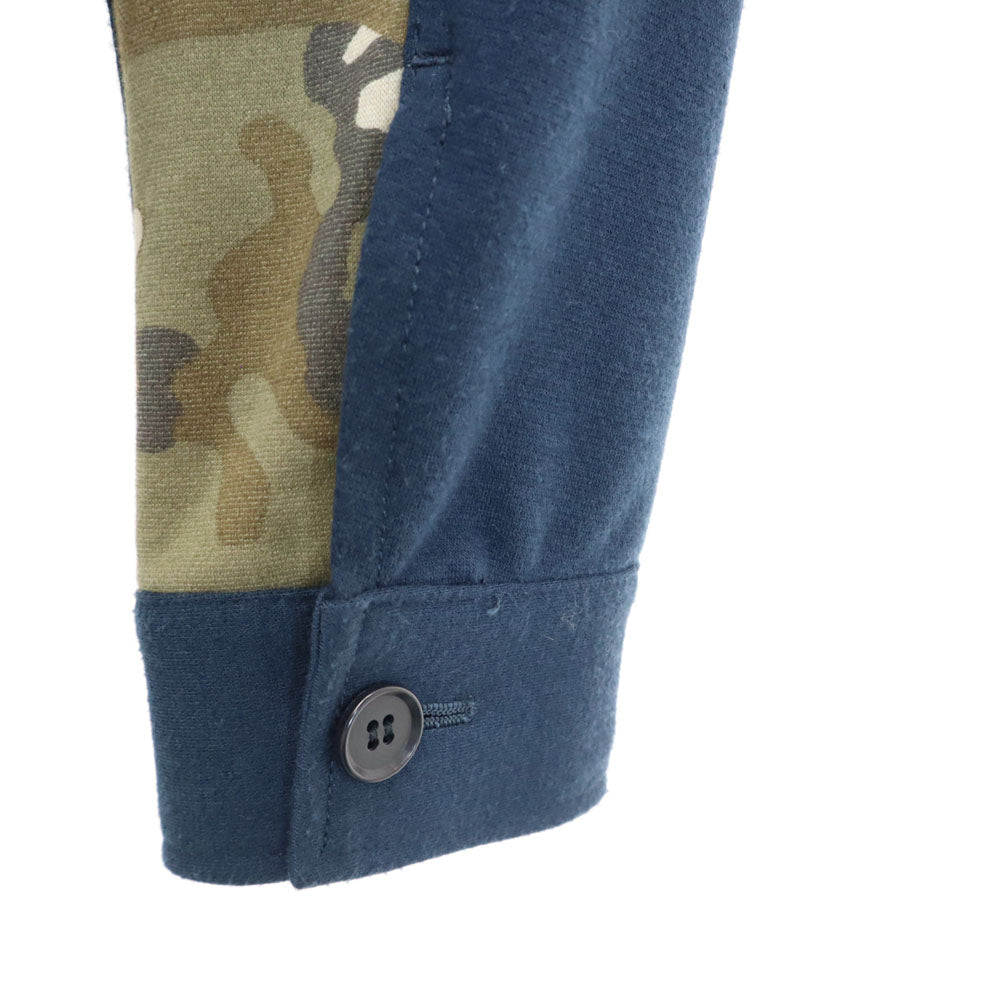 SOPH. ソフ 日本製 カモフラ切替 トラッカー ジャケット ネイビー ストレッチ メンズ