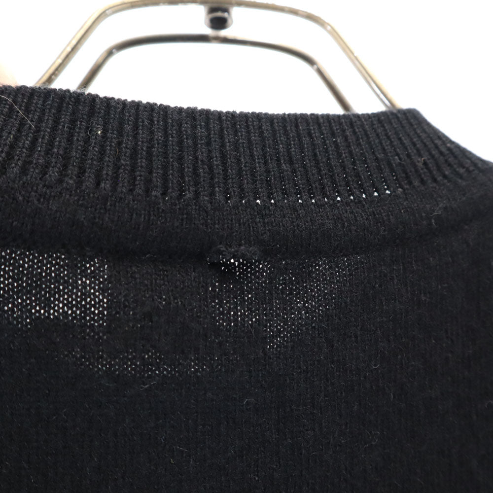 HERMES エルメス カシミヤ100% 半袖 セーター 34/S ブラック PARIS ニット レディース