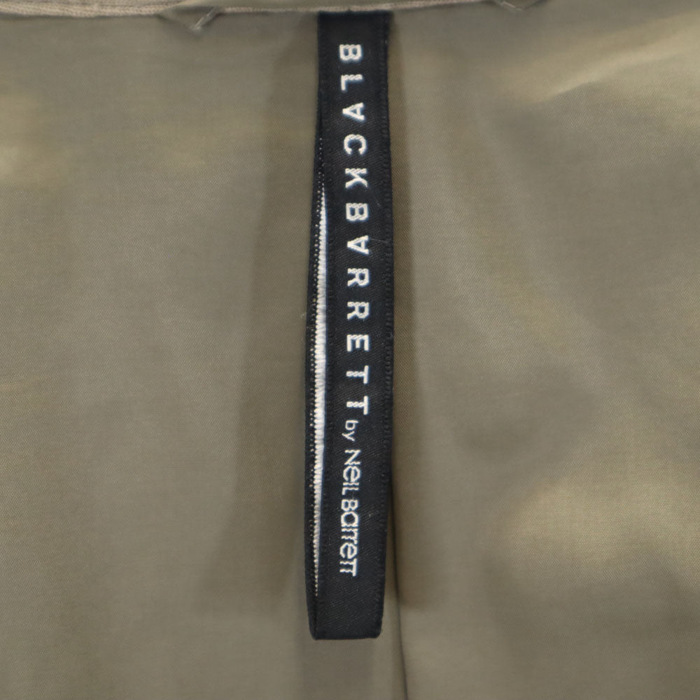 BLACKBARRETT by NEIL BARRETT ブラックバレットバイニールバレット PUコーティング加工 ミリタリージャケット 1 カーキグレー メンズ