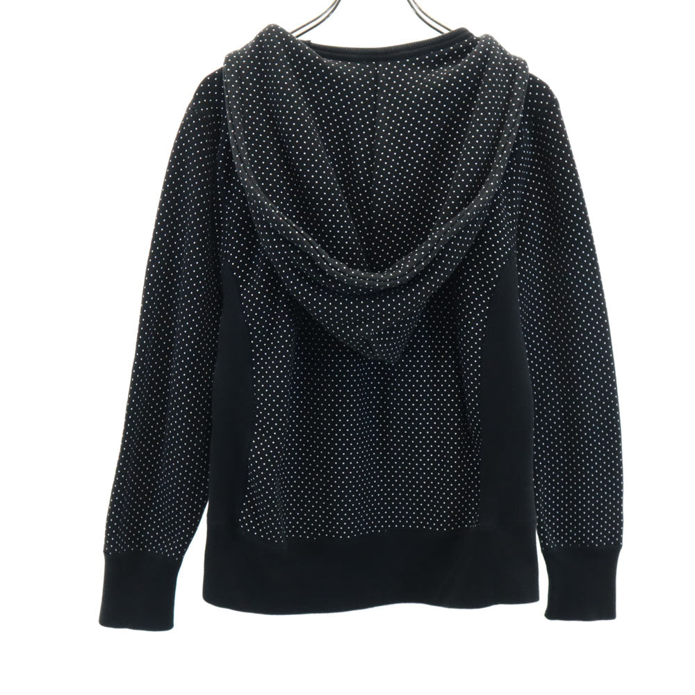 Champion チャンピオン ビームス別注 青単 復刻 ドット柄 長袖 スウェットパーカー S ブラック 水玉 レディース
