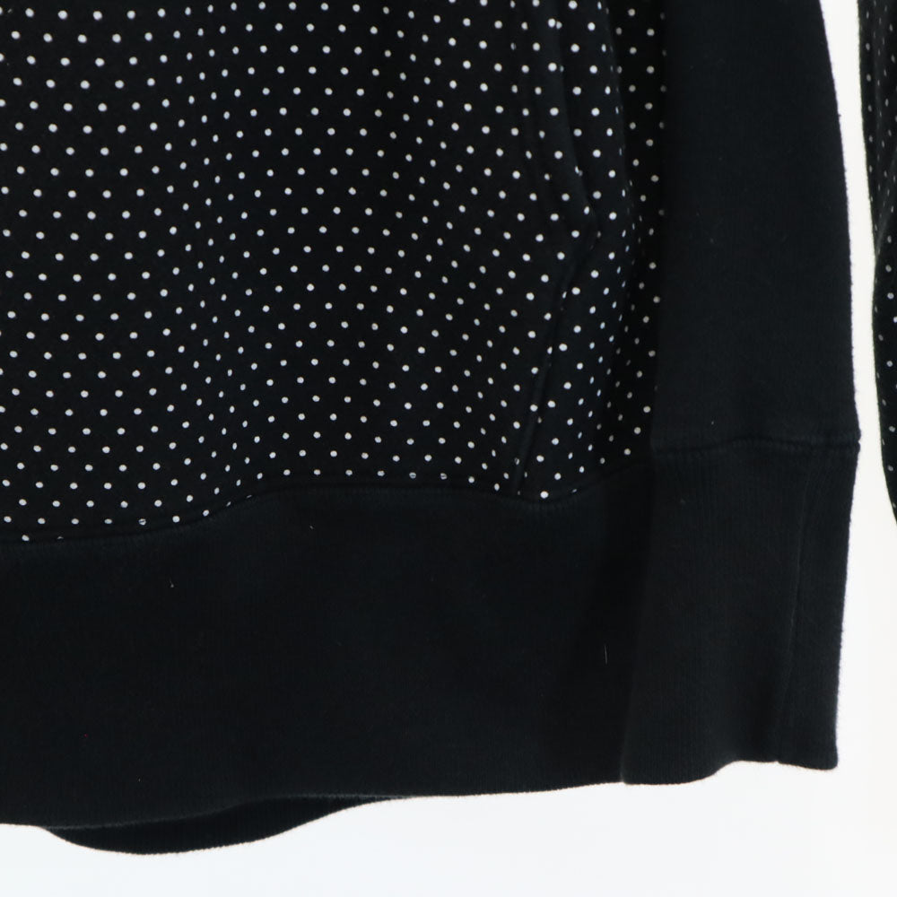 Champion チャンピオン ビームス別注 青単 復刻 ドット柄 長袖 スウェットパーカー S ブラック 水玉 レディース