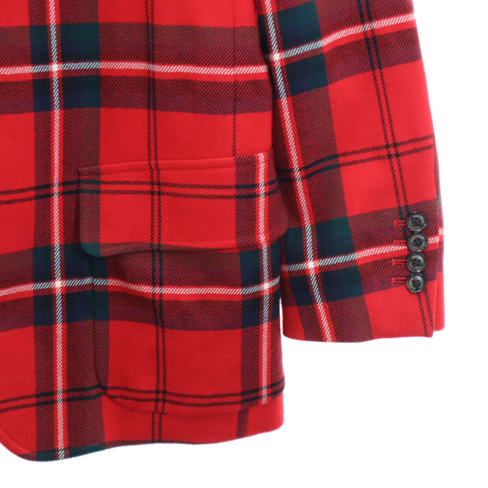 パーリーゲイツ ウール チェック柄 ゴルフ スーツ 上下 セットアップ 4 レッド PEARLY GATES カジュアル GOLF メンズ