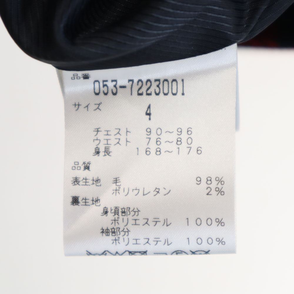 パーリーゲイツ ウール チェック柄 ゴルフ スーツ 上下 セットアップ 4 レッド PEARLY GATES カジュアル GOLF メンズ