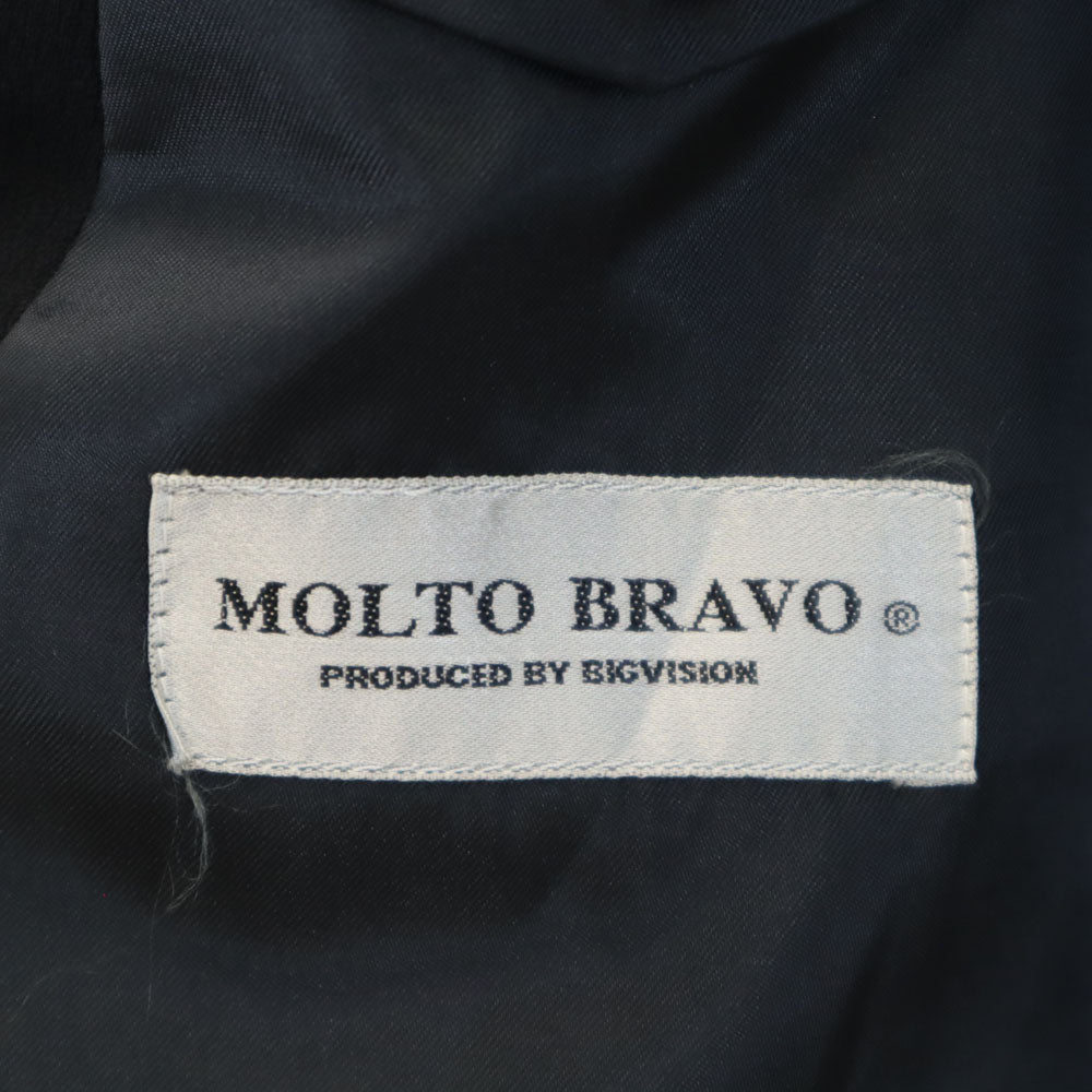 モルトブラボー ジャンニ・ヴェルサーチ生地 ダブル スーツ 上下 セットアップ チャコールブラック x GIANNI VERSACE メンズ