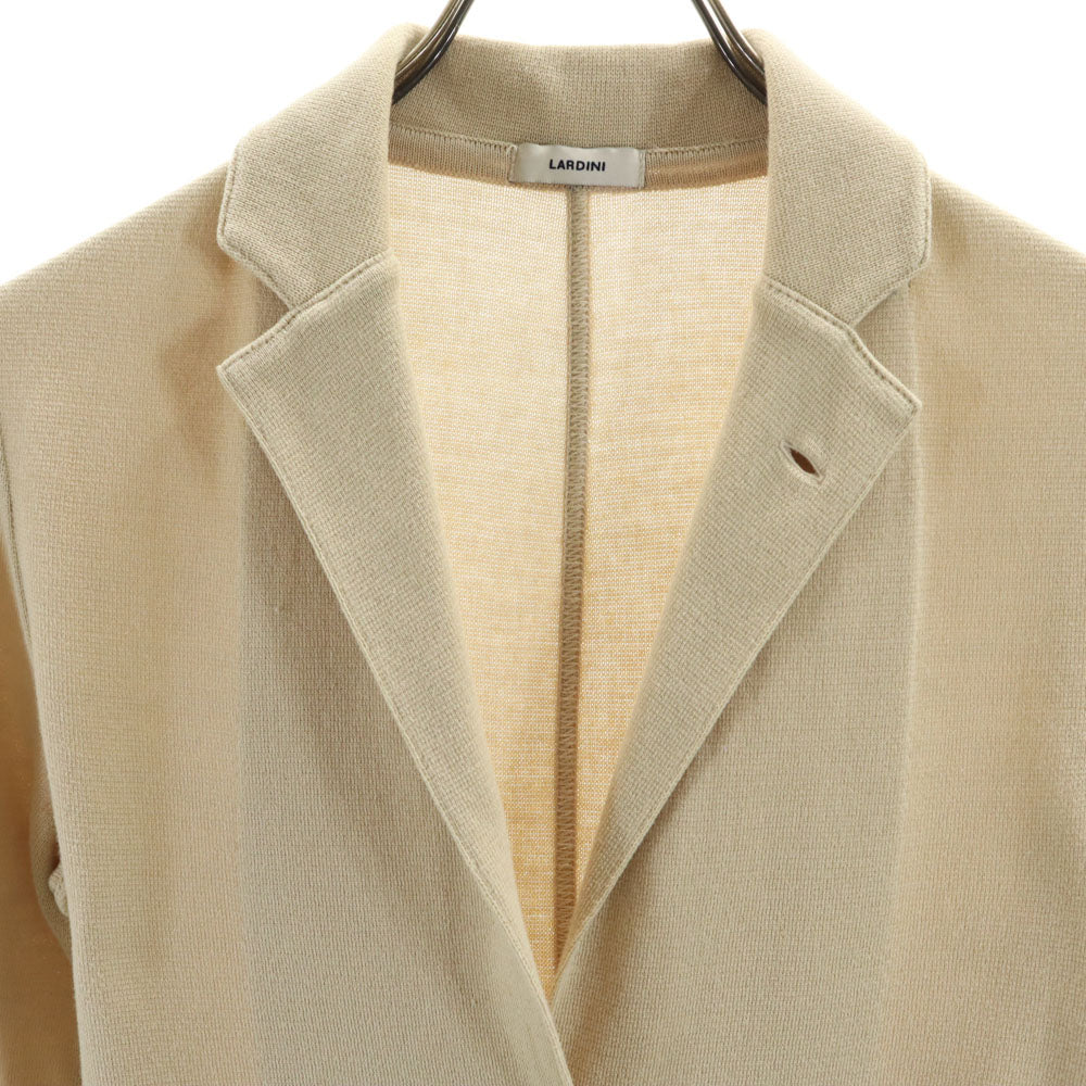 LARDINI ラルディーニ イタリア製 長袖 テーラード ニット カーディガン 38 ベージュ ブレザー レディース
